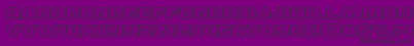 dronetrackerengrave-Schriftart – Schwarze Schriften auf violettem Hintergrund