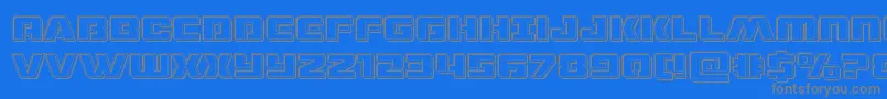 dronetrackerengrave Font – Gray Fonts on Blue Background