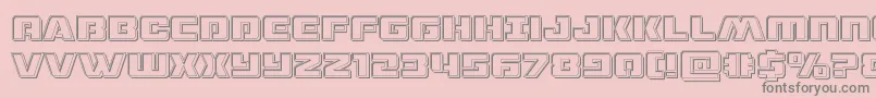 dronetrackerengrave-Schriftart – Graue Schriften auf rosa Hintergrund