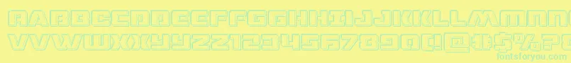 dronetrackerengrave Font – Green Fonts on Yellow Background