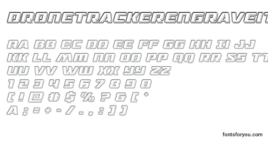 Dronetrackerengraveital (125528)フォント–アルファベット、数字、特殊文字