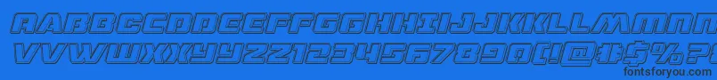 dronetrackerengraveital Font – Black Fonts on Blue Background