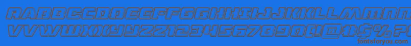 dronetrackerengraveital Font – Brown Fonts on Blue Background