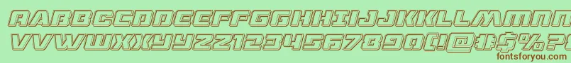 dronetrackerengraveital Font – Brown Fonts on Green Background