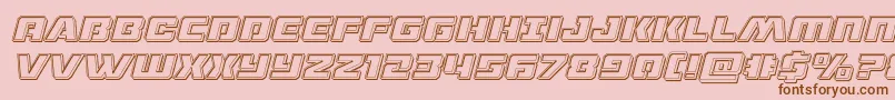 dronetrackerengraveital Font – Brown Fonts on Pink Background