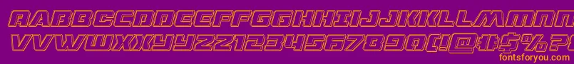 dronetrackerengraveital Font – Orange Fonts on Purple Background