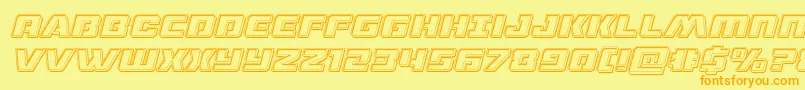 Fonte dronetrackerengraveital – fontes laranjas em um fundo amarelo