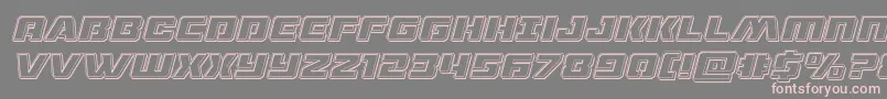 dronetrackerengraveital Font – Pink Fonts on Gray Background