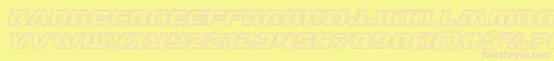dronetrackerengraveital Font – Pink Fonts on Yellow Background