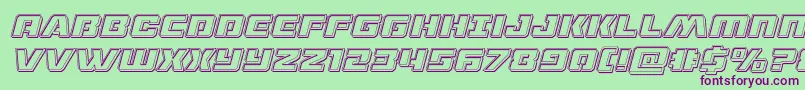 Шрифт dronetrackerengraveital – фиолетовые шрифты на зелёном фоне