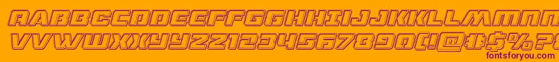 dronetrackerengraveital-Schriftart – Violette Schriften auf orangefarbenem Hintergrund