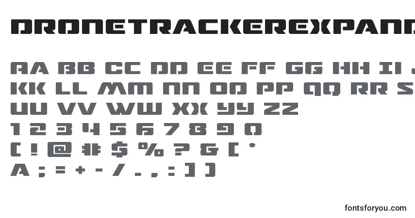 Шрифт Dronetrackerexpand (125529) – алфавит, цифры, специальные символы