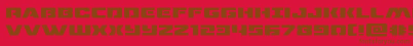 フォントdronetrackerexpand – 赤い背景に茶色の文字