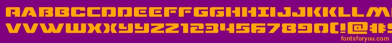 フォントdronetrackerexpand – 紫色の背景にオレンジのフォント