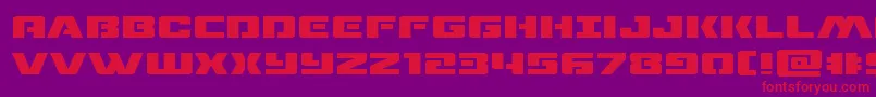 dronetrackerexpand-Schriftart – Rote Schriften auf violettem Hintergrund