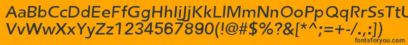 Czcionka FredericRegularItalic – czarne czcionki na pomarańczowym tle