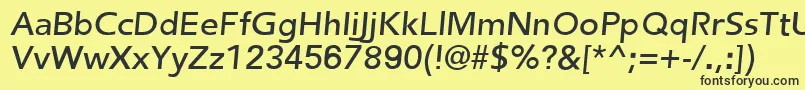 Czcionka FredericRegularItalic – czarne czcionki na żółtym tle