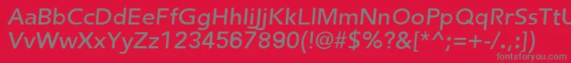 フォントFredericRegularItalic – 赤い背景に灰色の文字