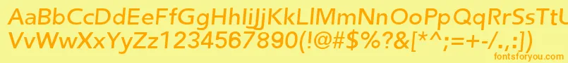 Шрифт FredericRegularItalic – оранжевые шрифты на жёлтом фоне