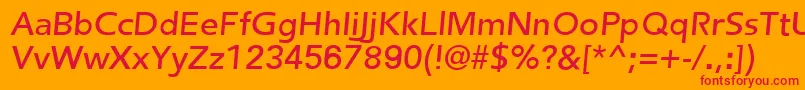 フォントFredericRegularItalic – オレンジの背景に赤い文字