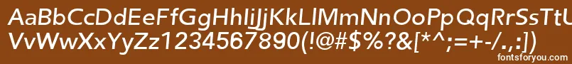 Czcionka FredericRegularItalic – białe czcionki na brązowym tle