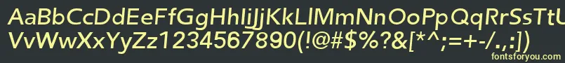 Czcionka FredericRegularItalic – żółte czcionki na czarnym tle