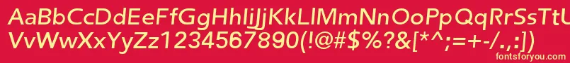 Czcionka FredericRegularItalic – żółte czcionki na czerwonym tle