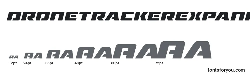 Größen der Schriftart Dronetrackerexpandital (125530)