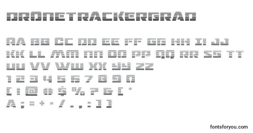A fonte Dronetrackergrad (125531) – alfabeto, números, caracteres especiais