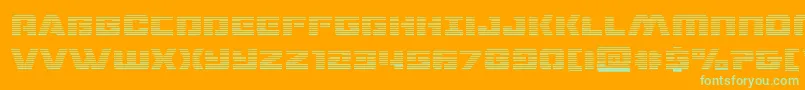 dronetrackergrad Font – Green Fonts on Orange Background