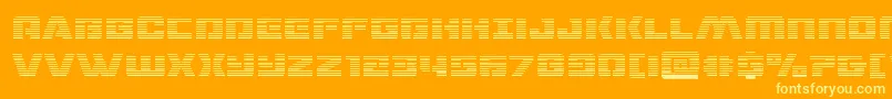 dronetrackergrad Font – Yellow Fonts on Orange Background