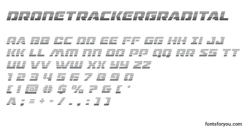 A fonte Dronetrackergradital (125532) – alfabeto, números, caracteres especiais