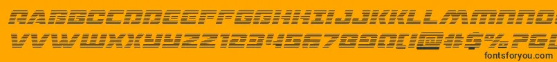 dronetrackergradital-Schriftart – Schwarze Schriften auf orangefarbenem Hintergrund