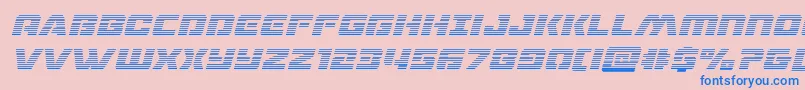 フォントdronetrackergradital – ピンクの背景に青い文字