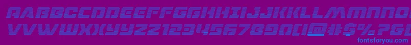 dronetrackergradital-Schriftart – Blaue Schriften auf violettem Hintergrund