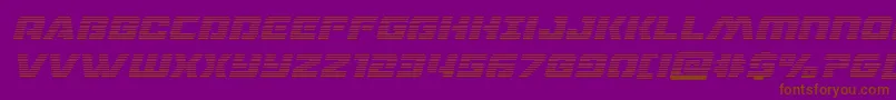 dronetrackergradital-Schriftart – Braune Schriften auf violettem Hintergrund