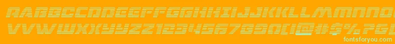 dronetrackergradital-fontti – vihreät fontit oranssilla taustalla