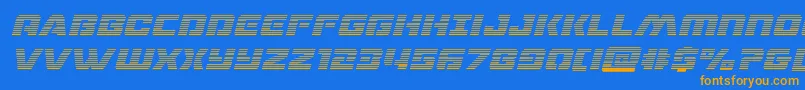 dronetrackergradital Font – Orange Fonts on Blue Background