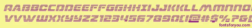 dronetrackergradital Font – Purple Fonts on Yellow Background