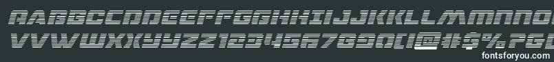 dronetrackergradital-fontti – valkoiset fontit mustalla taustalla