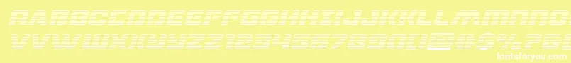 フォントdronetrackergradital – 黄色い背景に白い文字