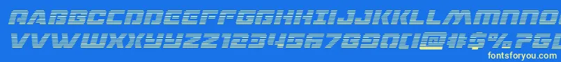 dronetrackergradital Font – Yellow Fonts on Blue Background