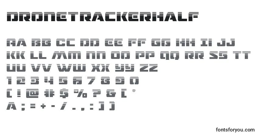 Schriftart Dronetrackerhalf (125533) – Alphabet, Zahlen, spezielle Symbole