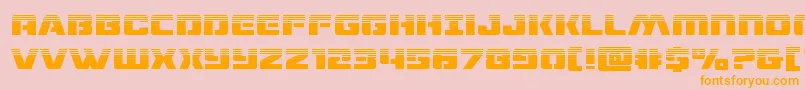 dronetrackerhalf-Schriftart – Orangefarbene Schriften auf rosa Hintergrund