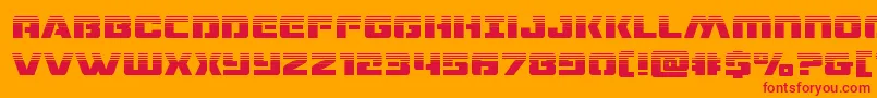 dronetrackerhalf Font – Red Fonts on Orange Background