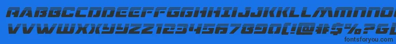 dronetrackerhalfital Font – Black Fonts on Blue Background