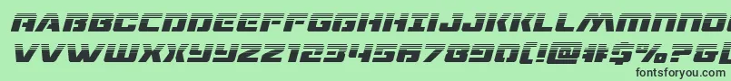 フォントdronetrackerhalfital – 緑の背景に黒い文字
