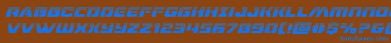 dronetrackerhalfital-fontti – siniset fontit ruskealla taustalla