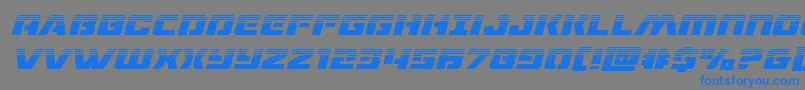 dronetrackerhalfital Font – Blue Fonts on Gray Background