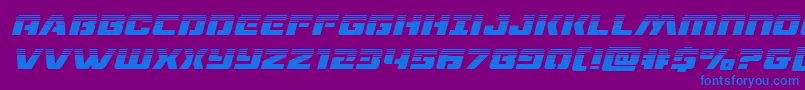 dronetrackerhalfital Font – Blue Fonts on Purple Background